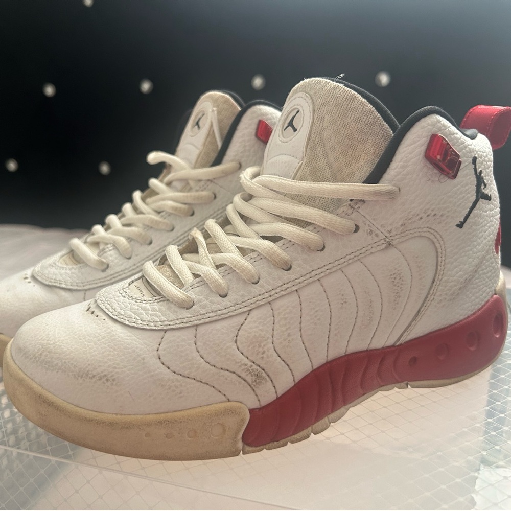 White with red youth boys Jordan’s